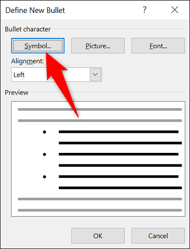 Select the "Symbol" button.