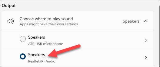 Select the first audio device.
