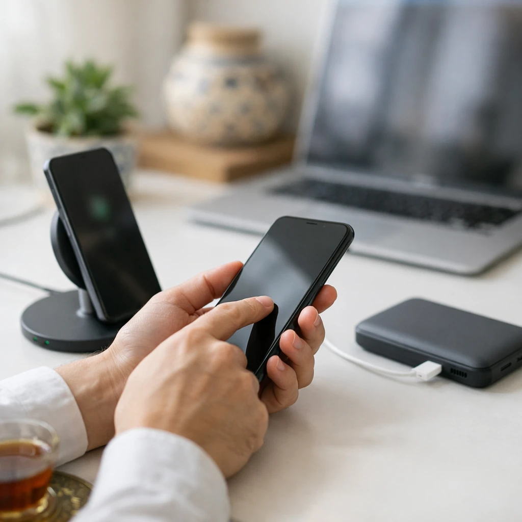 شارژر وایرلس و پاوربانک در محیط کار