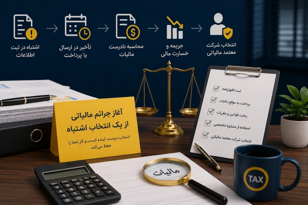 جرائم مالیاتی از کجا شروع می‌شوند؟ اهمیت انتخاب شرکت معتمد مالیاتی برای کسب ‌و کارها