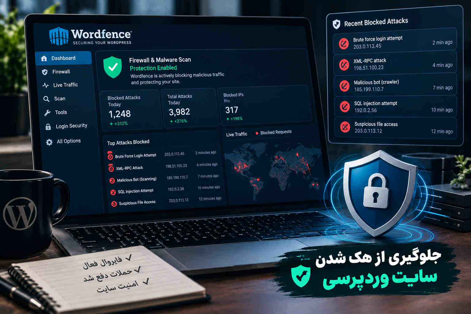 بررسی امنیت و جلوگیری از حملات به سایت وردپرسی