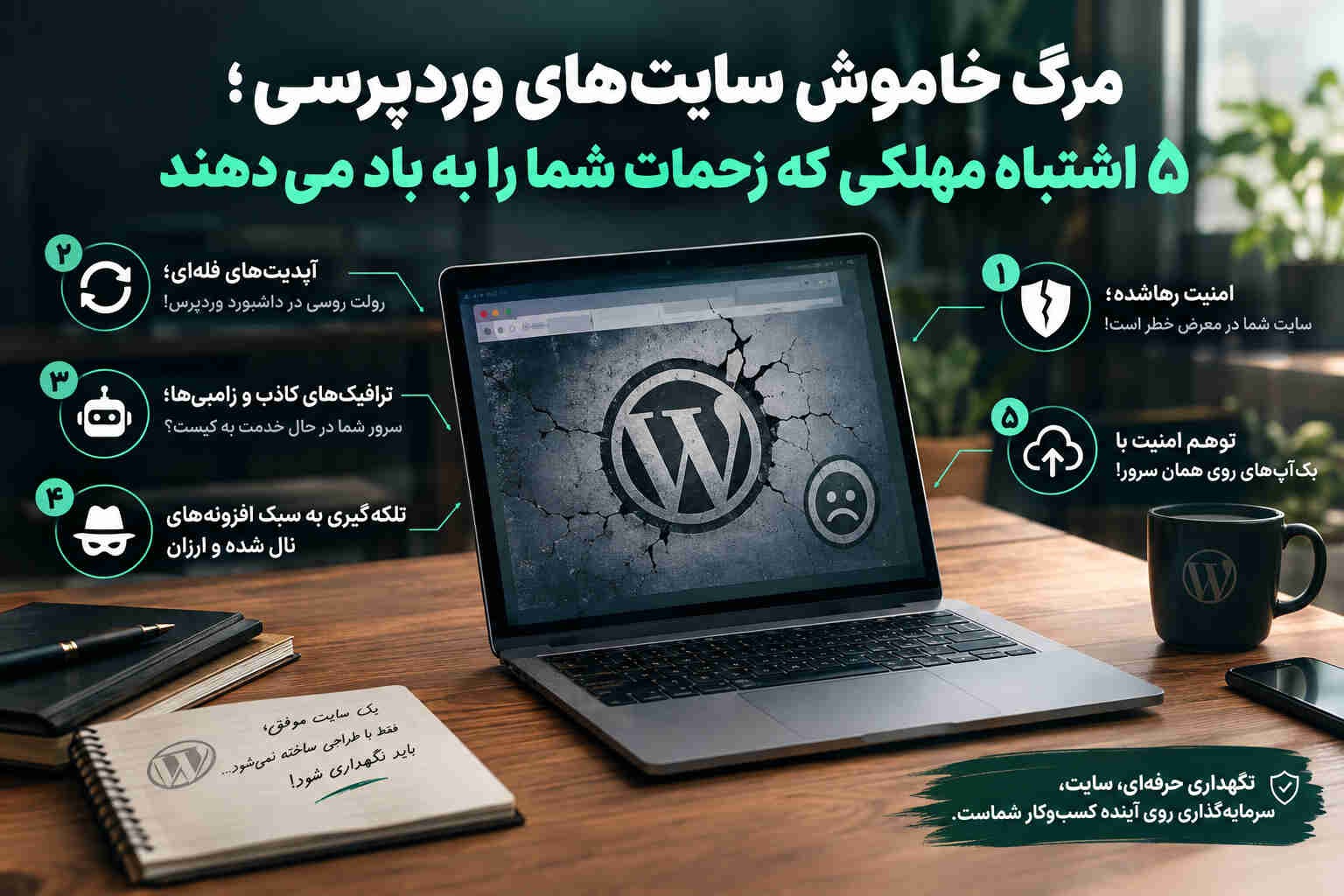 مرگ خاموش سایت‌های وردپرسی؛ ۵ اشتباه مهلک که سئو و فروش شما را تهدید می‌کنند